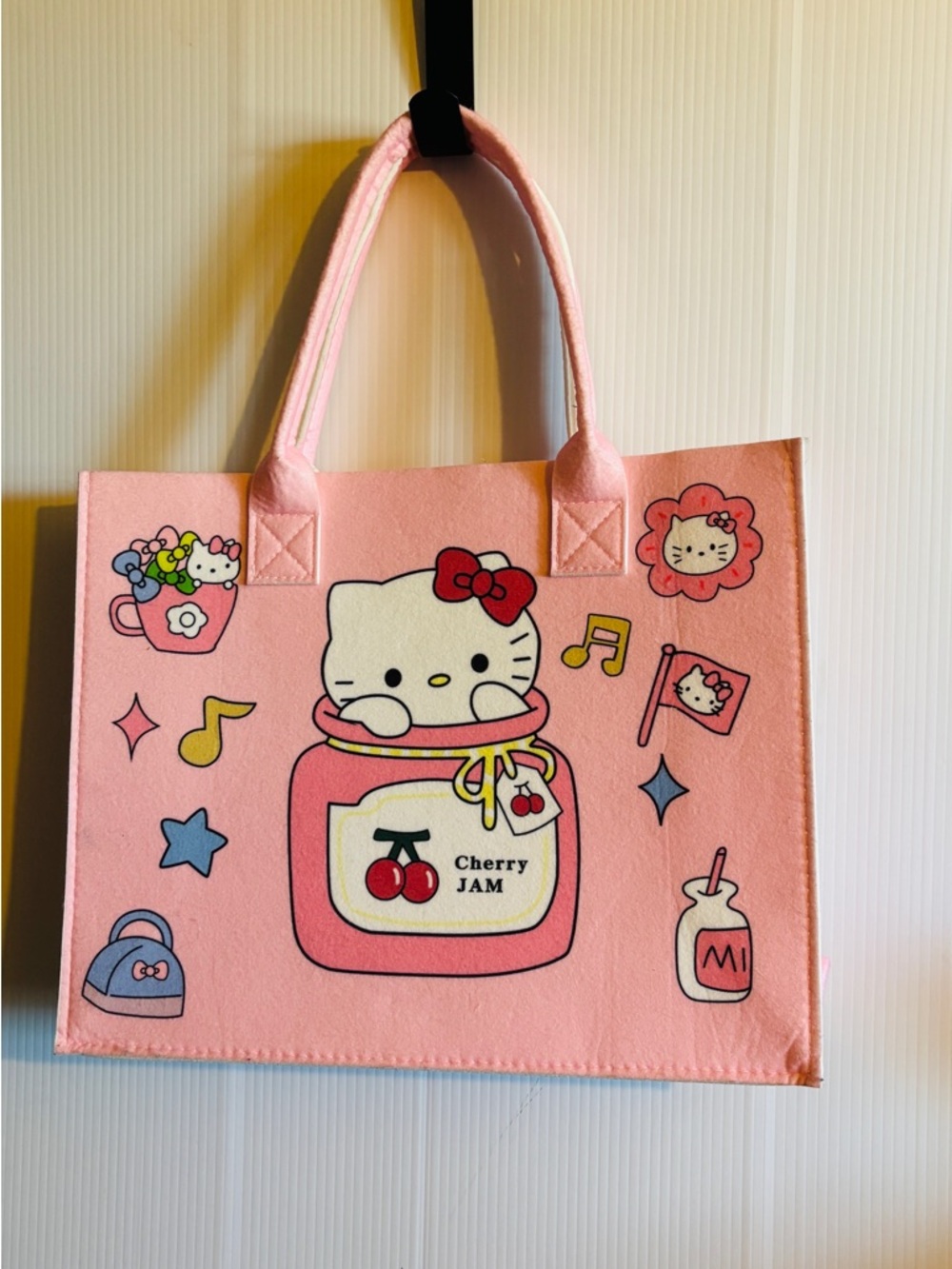 Hello Kitty Pink Cherry Jam Tote Bag for Kids
